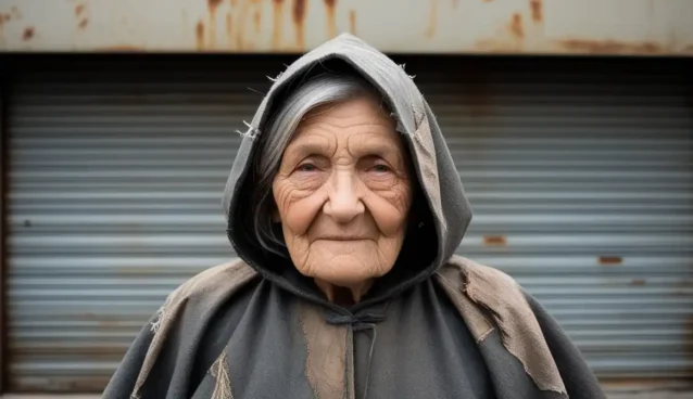 ID-4. Someone leaned out of a recessed doorway. Hooded, but not like a gang enforcer. The eyes underneath were alert. Wary. Not threatening. Just a soft old coat, patched and faded.