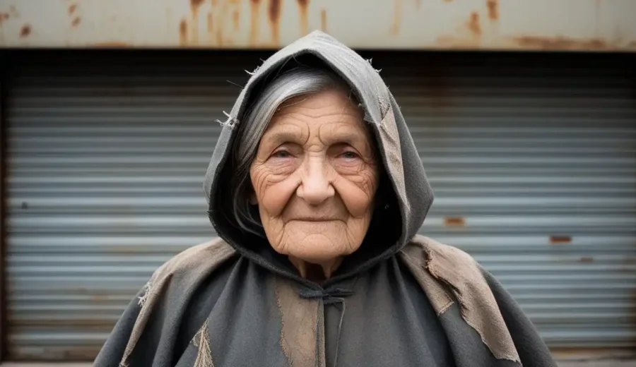 ID-4. Someone leaned out of a recessed doorway. Hooded, but not like a gang enforcer. The eyes underneath were alert. Wary. Not threatening. Just a soft old coat, patched and faded.